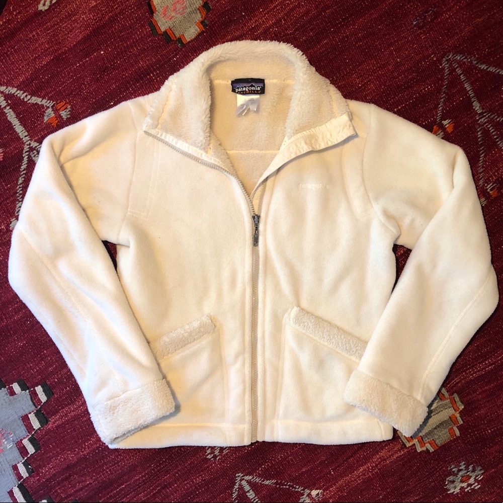 Patagonia White Fleece Trim/Lining Jacket